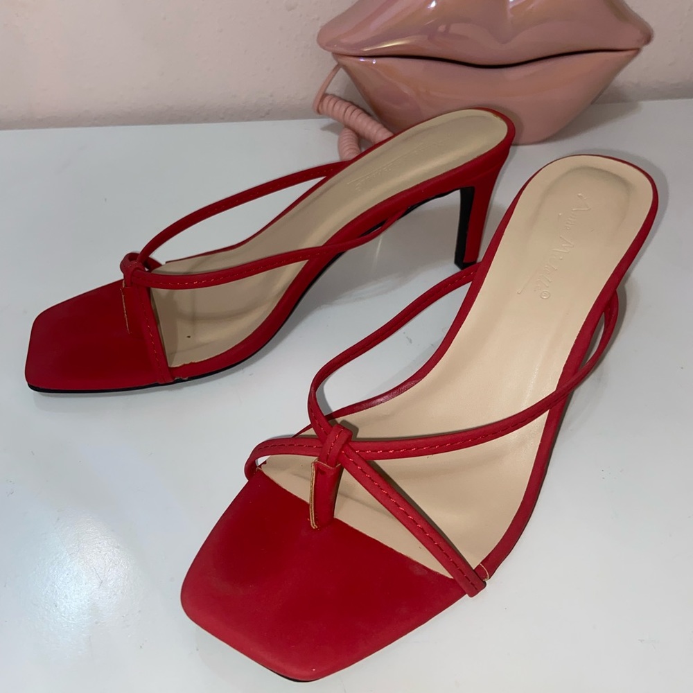 Red Kitten Heels
